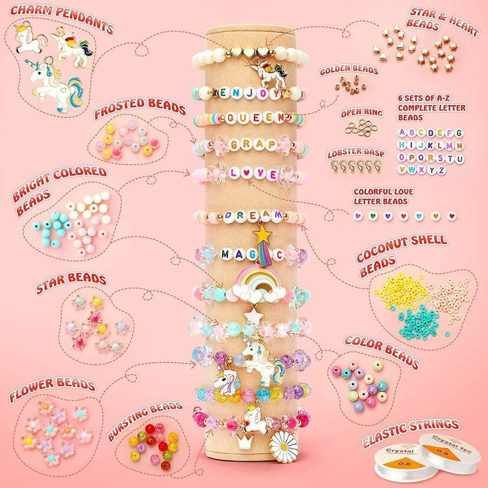 Beaded bracelet DIY kit colourful contents