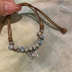flat lay of the vintage beaded bracelet