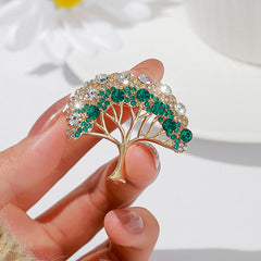 Elegant Lucky Tree Brooch design with floral details