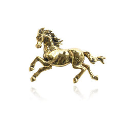 Gunmetal finish horse brooch for men