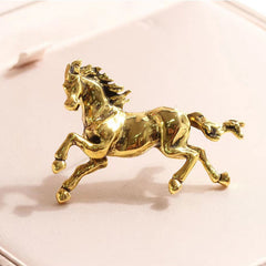 Gunmetal finish horse brooch for men