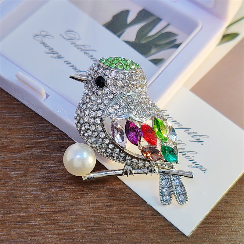 Close-up of Cute Bird Badge Pin