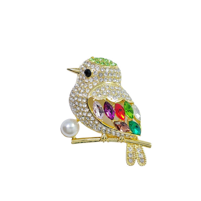 High-Quality Bird Brooch enhancing a jacket