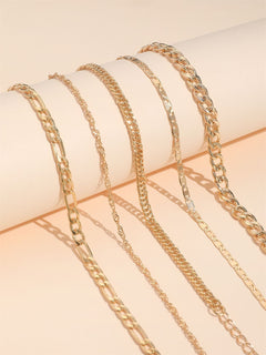 Close-up of minimalist snake chain anklet for women