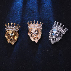 Antique Gold Lion Brooch for men