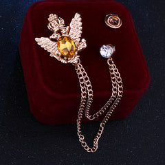 Elegant Vintage Eagle Brooch for Men displayed