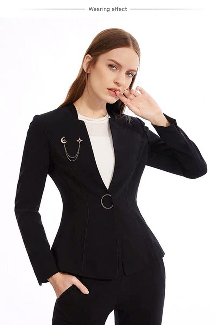 Elegant lapel pin displayed on a jacket