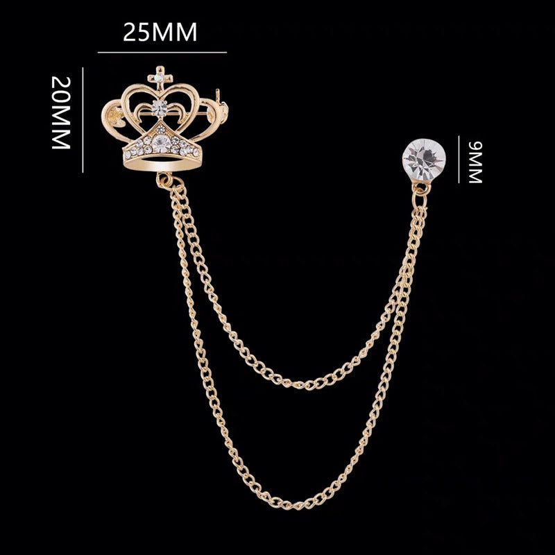 Close-up of star pattern brooch for men and women