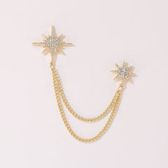 Durable electroplated brooch on a shirt