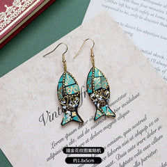 Detail shot of colourful bohemian earrings