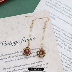 Close-up of handcrafted Nepalese bohemian style earrings