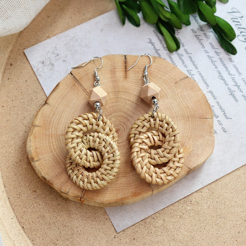 Stylish Bohemian Rattan Earrings for Women