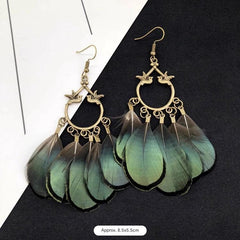 Close-up of bohemian earrings with tassels image 2