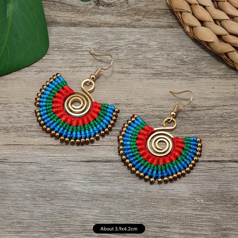 Handmade Bohemian Woven Earrings Design 5
