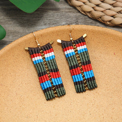 Handmade Bohemian Woven Earrings Design 1