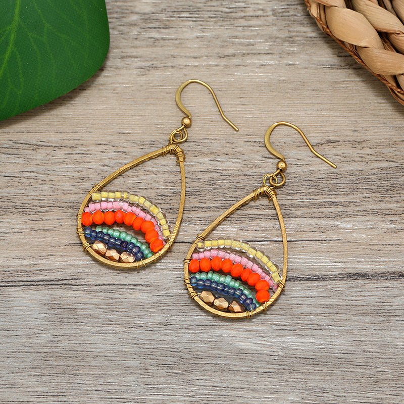 Worn tassel earrings in casual setting