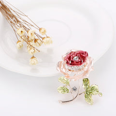 Elegant brooch worn on a dress