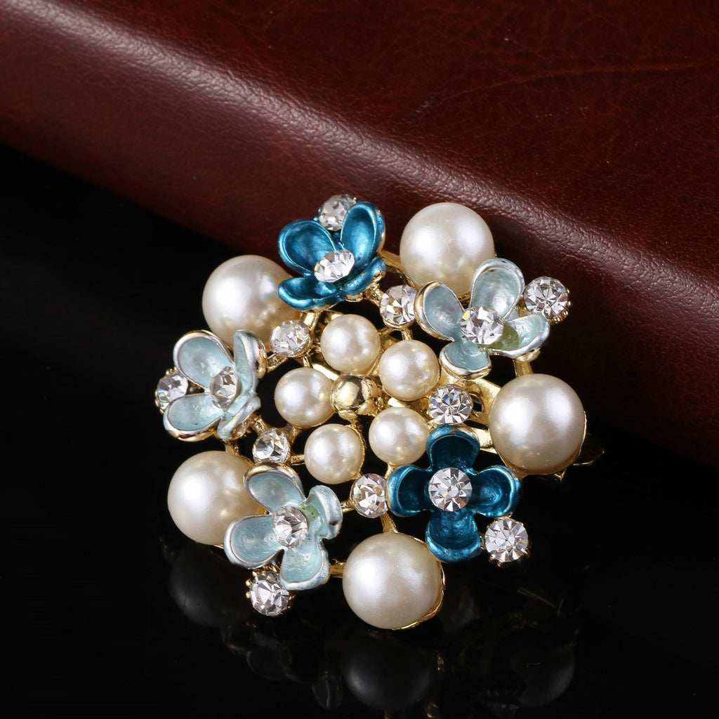 Close-up of detailed floral brooch