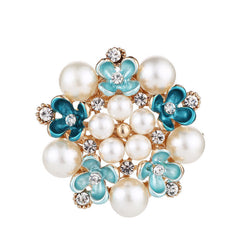 Floral brooch displayed with vibrant colours