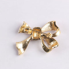 Elegant Bow Shape Brooch with Rhinestones Image 3