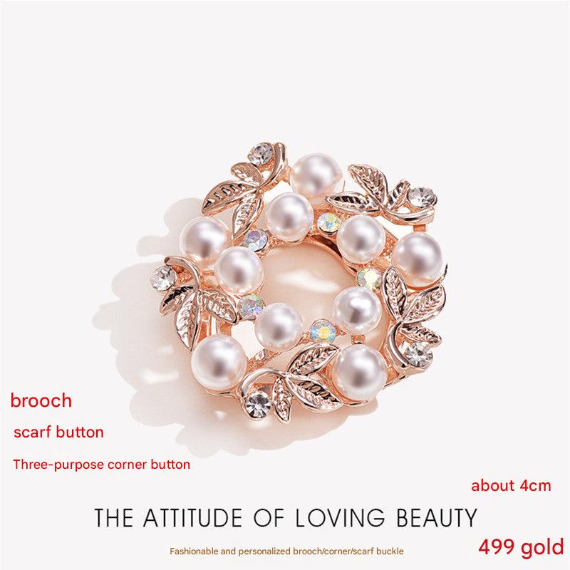 Close-up of a beautiful floral brooch