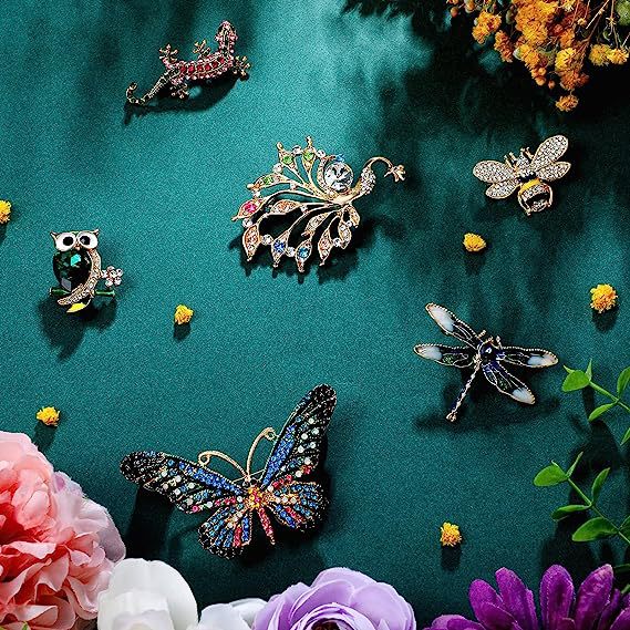 Vibrant animal brooch collection