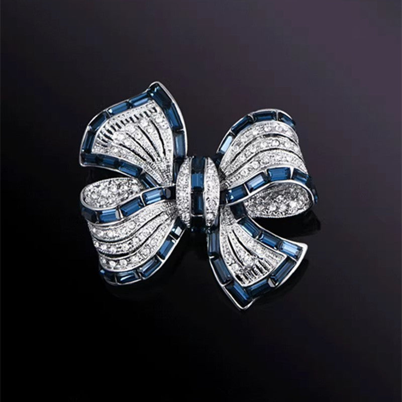 Close up view of Butterfly Knot Brooch with Zircon Stones