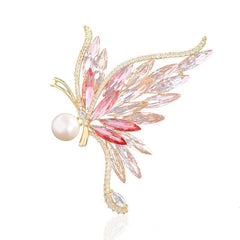 Beautiful gradient butterfly brooch worn on outfit
