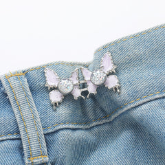 Adjustable Waist Butterfly Buckle with Rhinestones - Color Variety