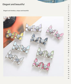 Adjustable Waist Butterfly Buckle with Rhinestones - Back View