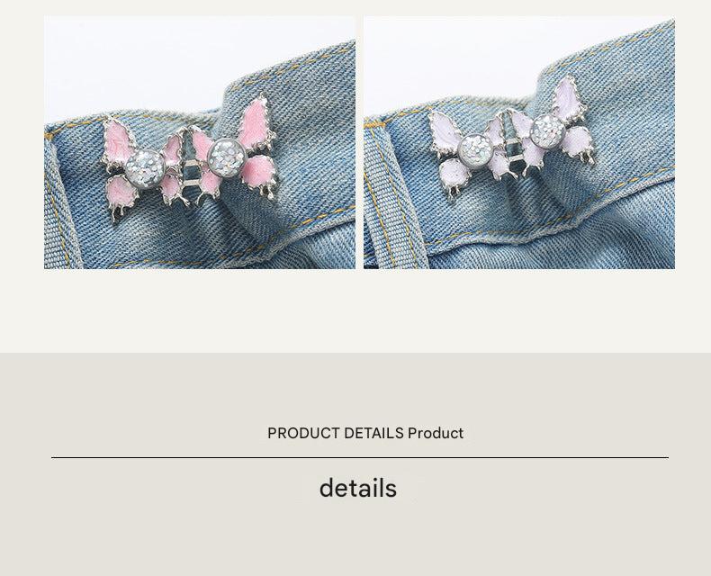 Adjustable Waist Butterfly Buckle with Rhinestones - Color Variety