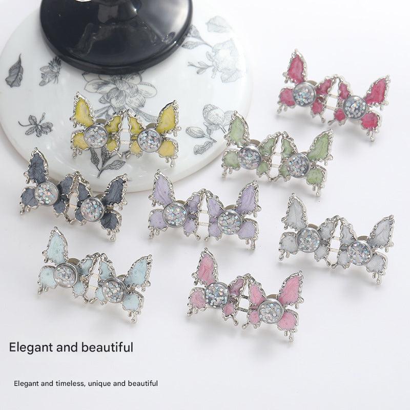 Adjustable Waist Butterfly Buckle with Rhinestones - Buckle Design