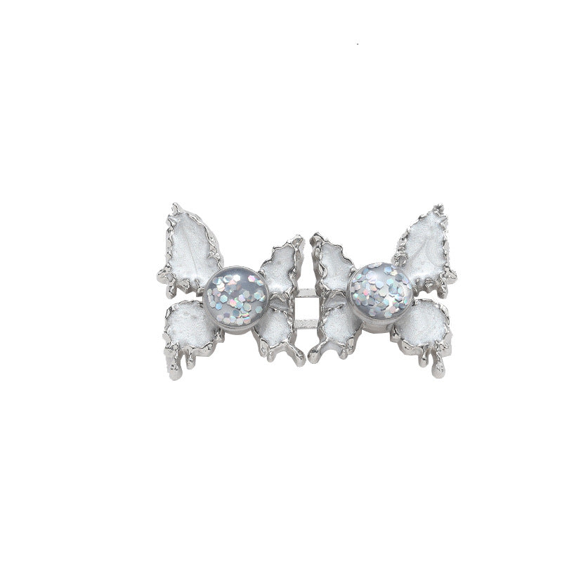 Adjustable Waist Butterfly Buckle with Rhinestones - Detail Image