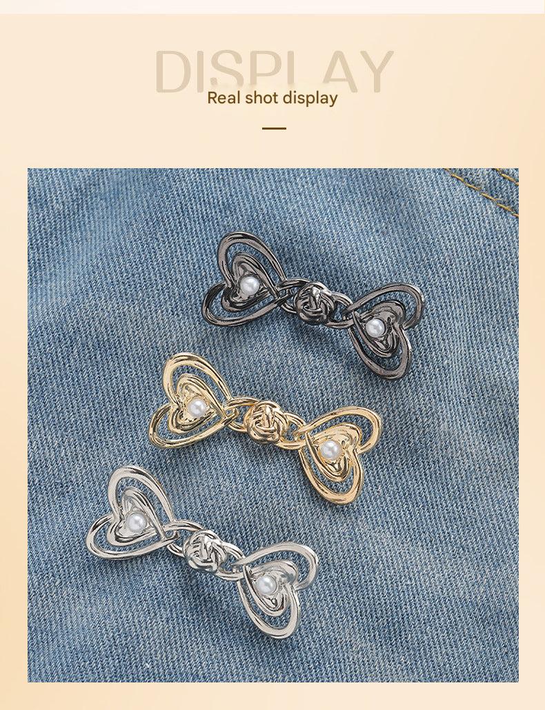 Metal waist button in different angles