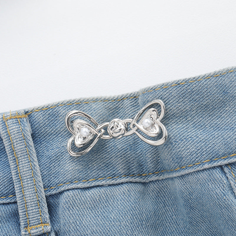 Chic design of metal waist button for outfits