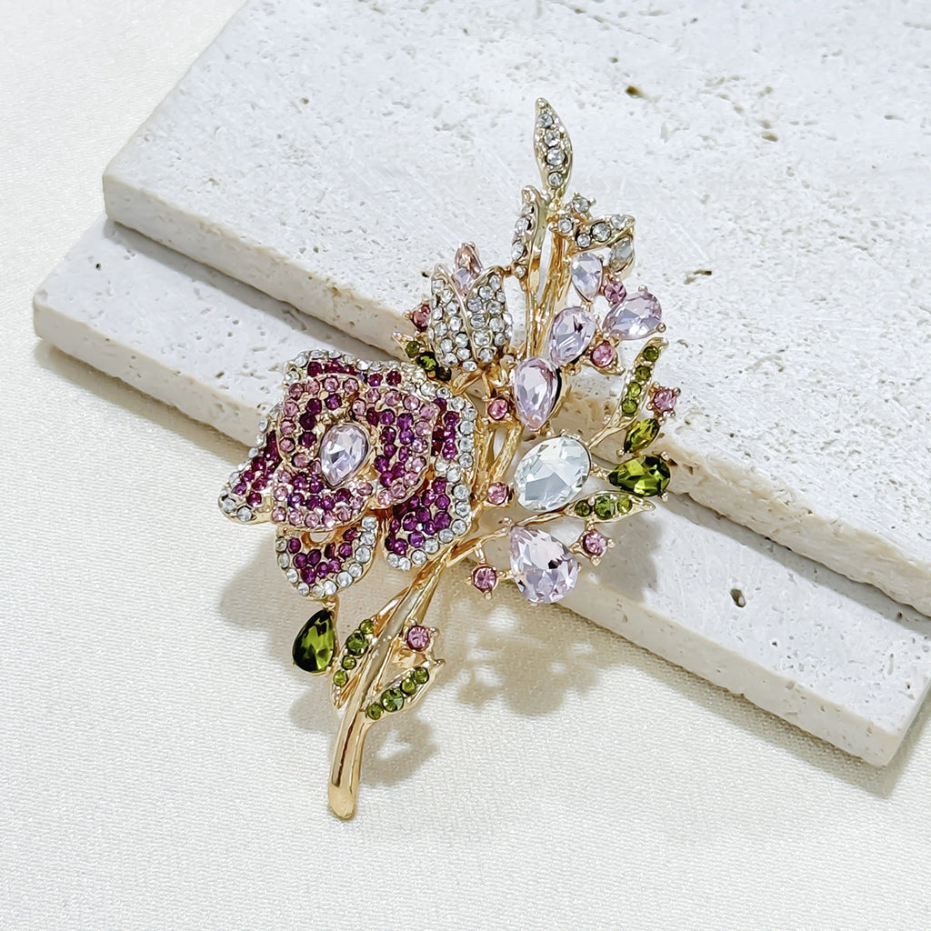 Floral brooch styling options for women