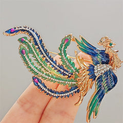 Close-up of beautiful phoenix design brooch
