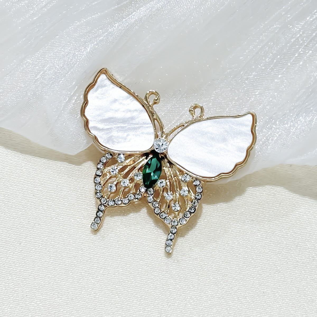 Electroplated Green Butterfly Detail Brooch
