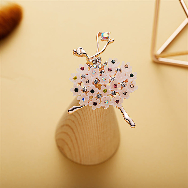 Alloy material brooch in white image 4