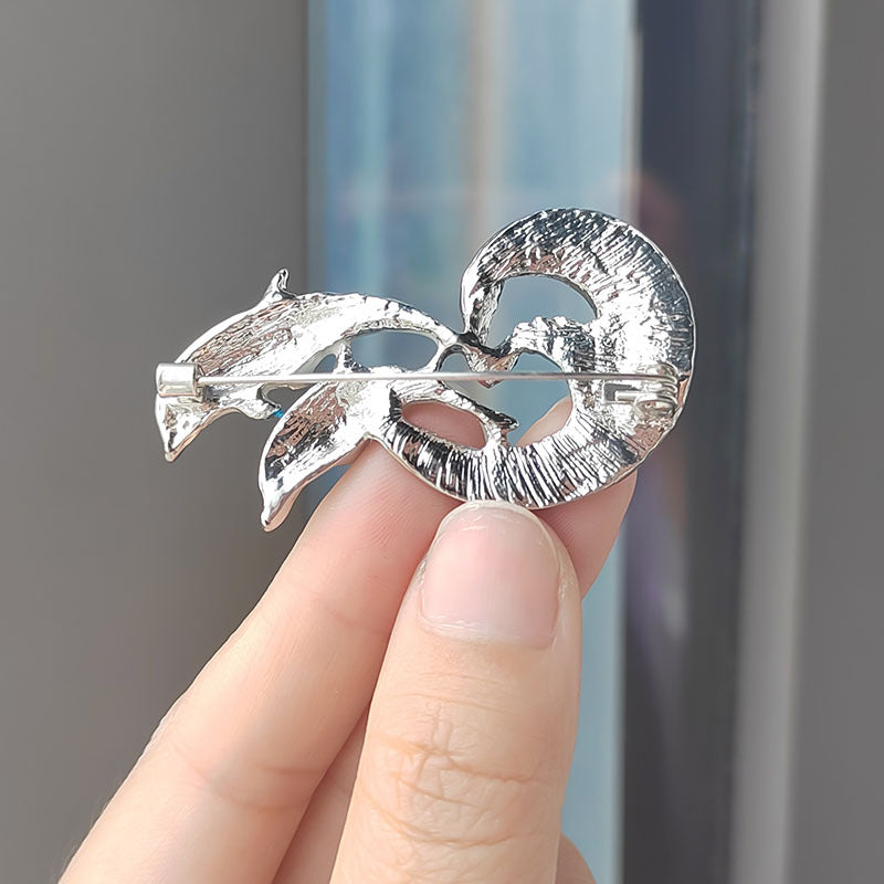 Dolphin Animal Pin worn on jacket