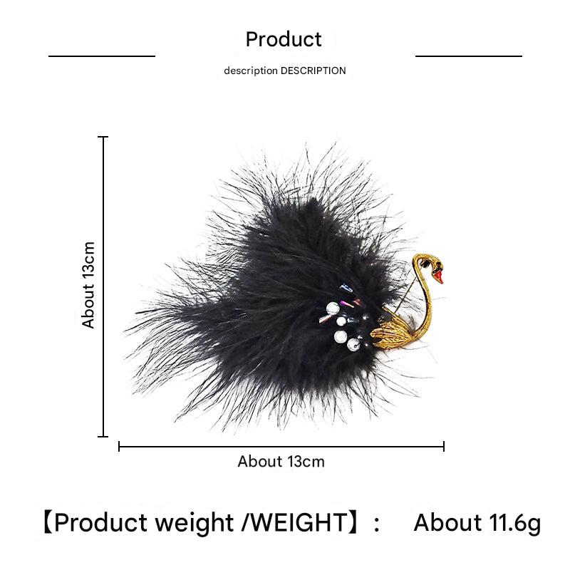 Charming black swan brooch for women's fashion