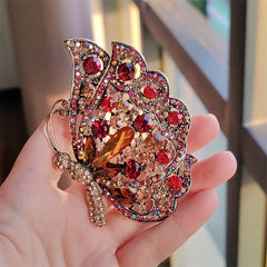 Trendy butterfly brooch worn on clothing