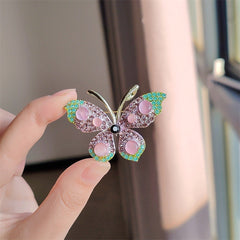 Stylish butterfly brooch with rhinestones - image 1