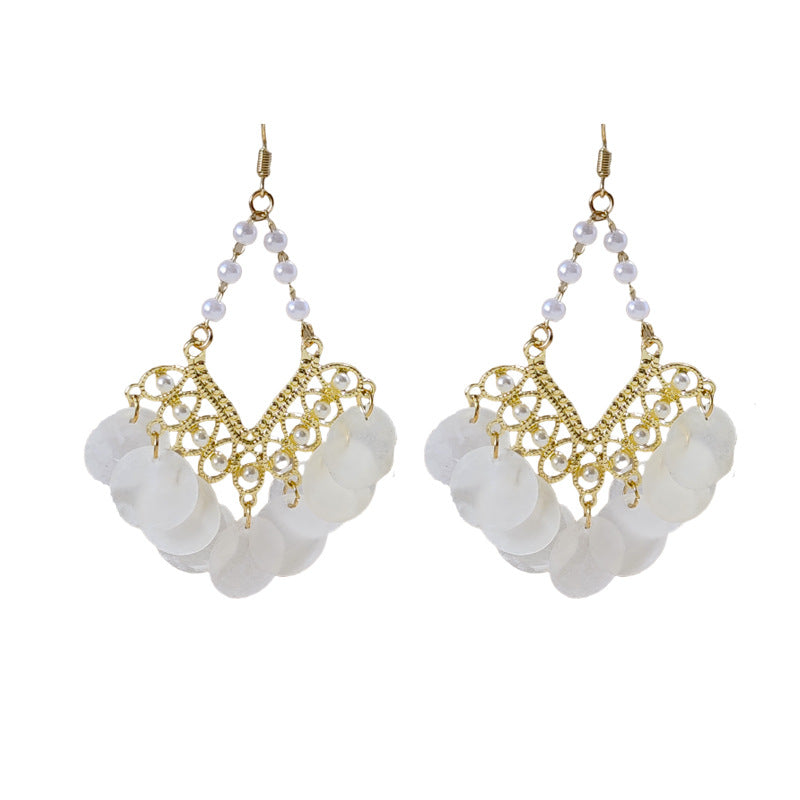 Chic Vintage Shell Tassel Earrings image 3