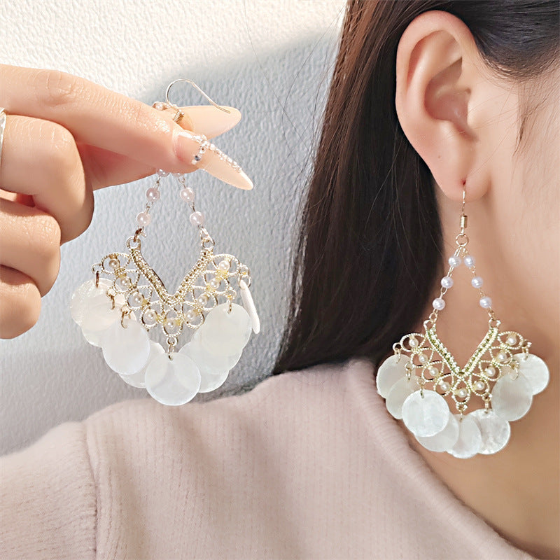 Chic Vintage Shell Tassel Earrings image 6