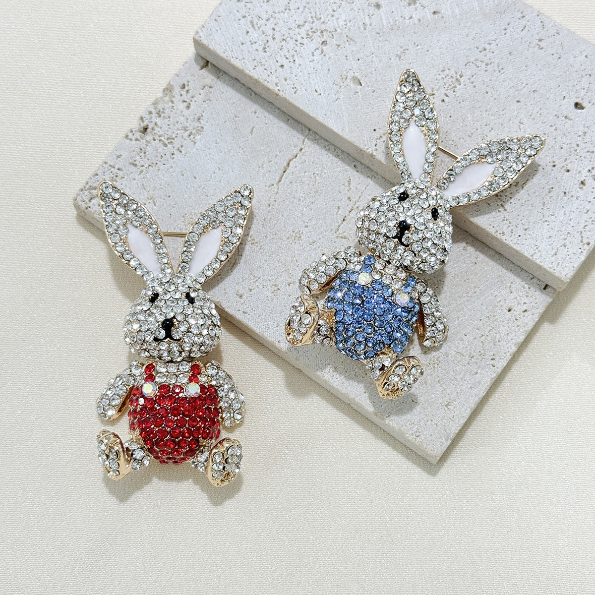 trendy bunny pin laid out