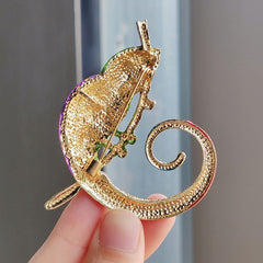 Colour-Changing Lizard Brooch Front View