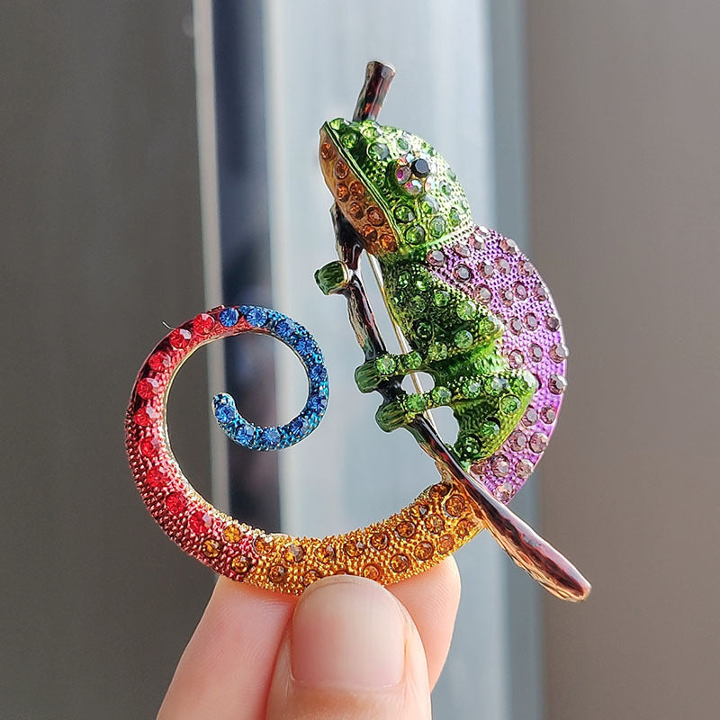 Lizard Brooch with Colour Effects