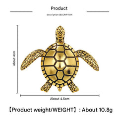 alloy sea turtle brooch in action