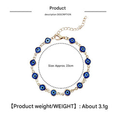 Side View of Turquoise Blue Evil Eye Bracelet